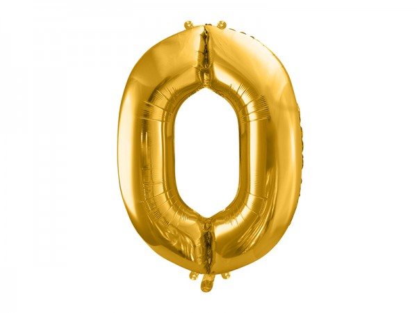 Paris Dekorace Foliový zlatý balónek číslo 0