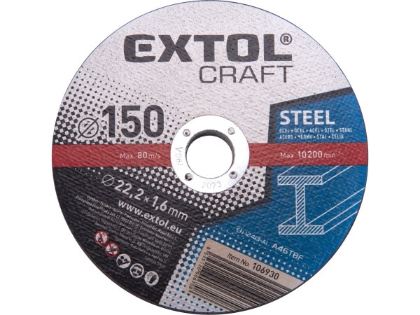 Extol Craft 106930 kotouče řezné na kov 150x1