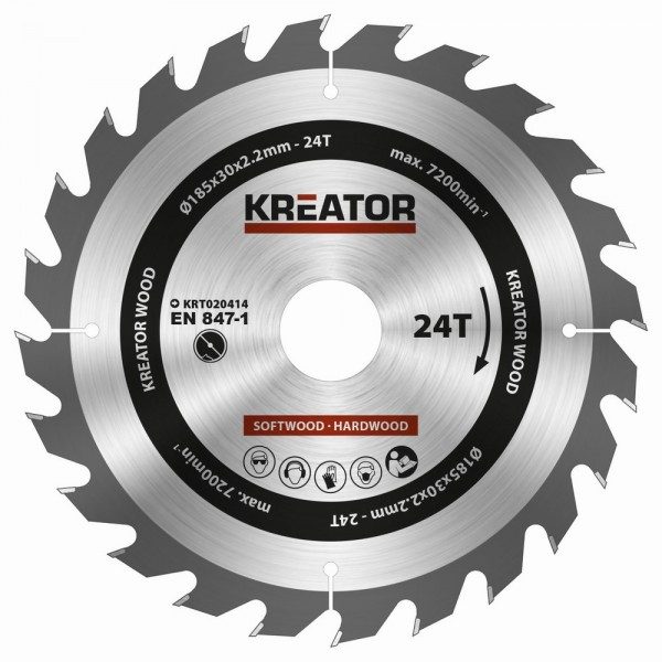 Kreator KRT020414 - Pilový kotouč na dřevo 185mm