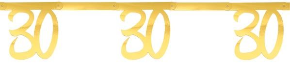 Paris Dekorace Girlanda zlatá "30" 2