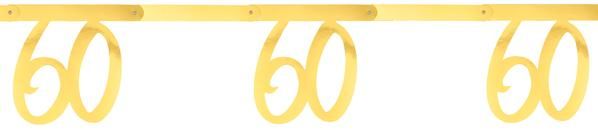 Paris Dekorace Girlanda zlatá "60" 2