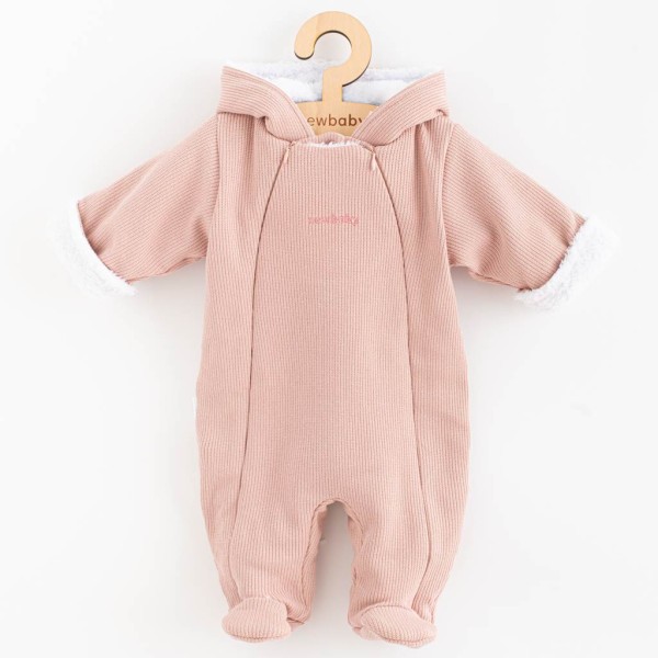 Zimní kojenecká kombinéza s kapucí New Baby Frosty pink 74 (6-9m)