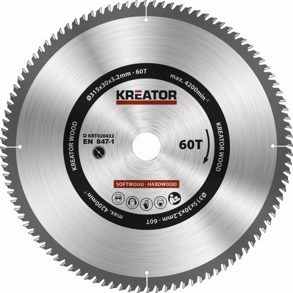 Kreator KRT020432 - Pilový kotouč na dřevo 315mm