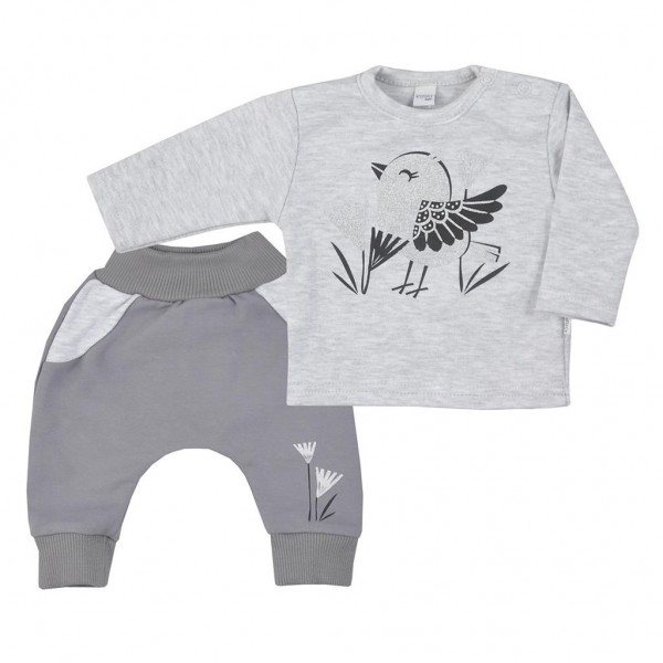 Kojenecké bavlněné tepláčky a tričko Koala Birdy šedé 62 (3-6m)