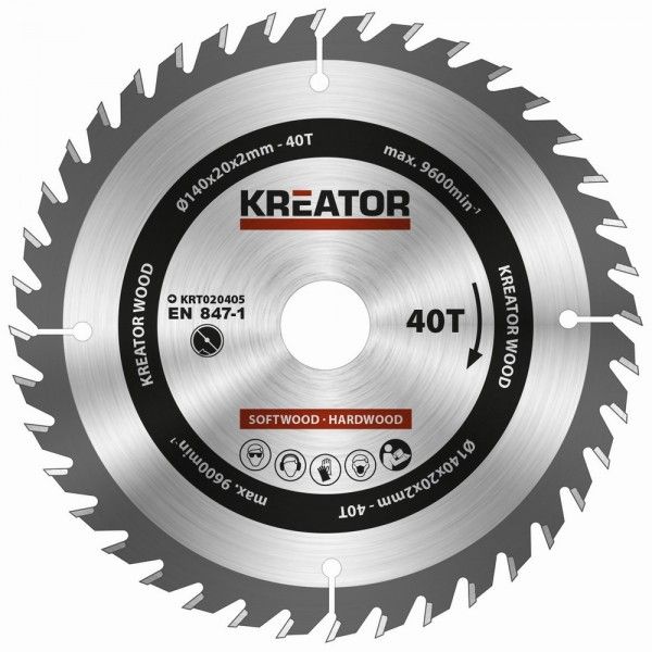 Kreator KRT020405 - Pilový kotouč na dřevo 140mm