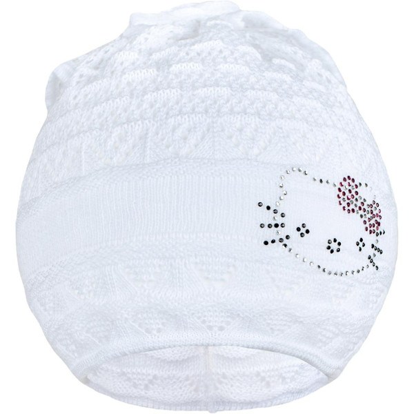 Pletená čepička-šátek New Baby kočička bílá 104 (3-4r)