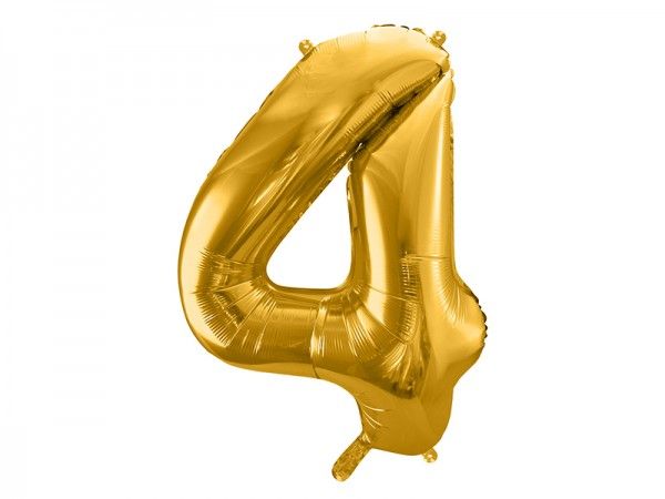 Paris Dekorace Foliový zlatý balónek číslice 4