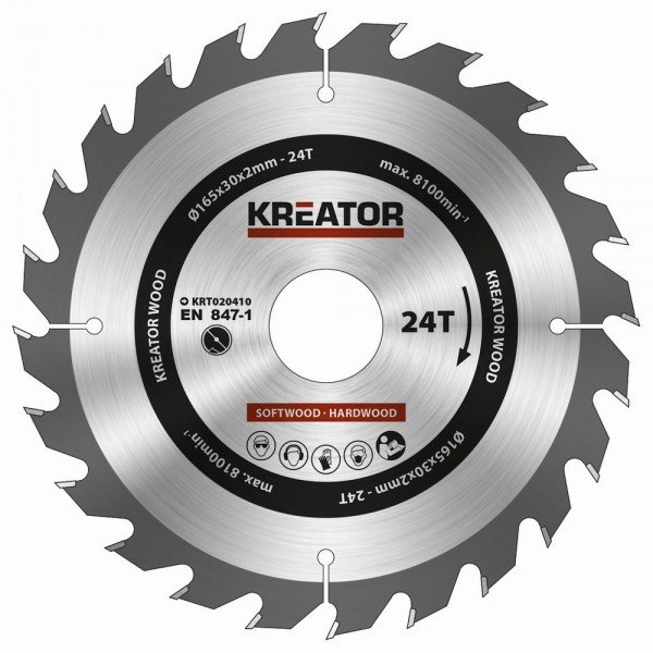 Kreator KRT020410 - Pilový kotouč na dřevo 165mm