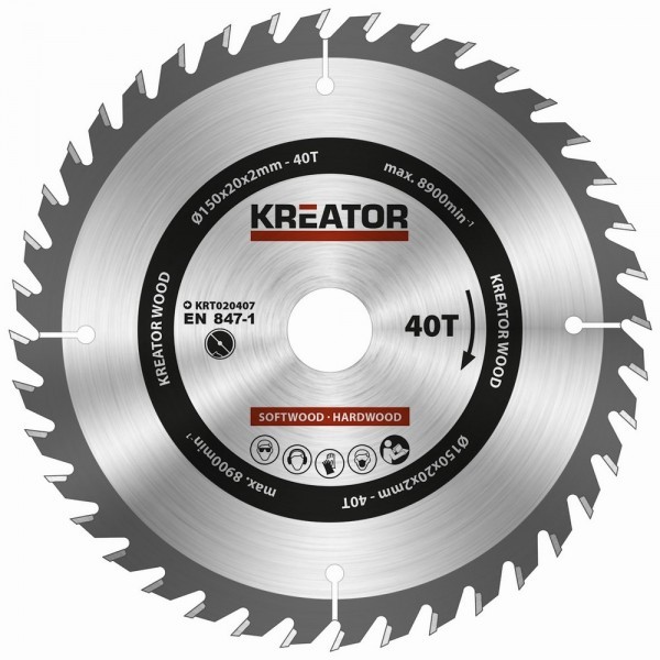 Kreator KRT020407 - Pilový kotouč na dřevo 150mm