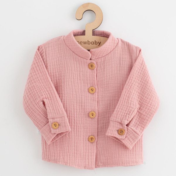 Kojenecká mušelínová košile New Baby Soft dress růžová 68 (4-6m)